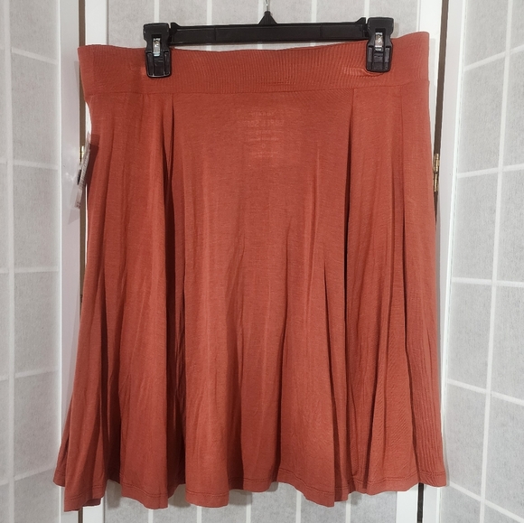 NWT Torrid Orange Super Soft Button Up Skirt Mini Pockets Plus Size: 0X (12) - Picture 5 of 7